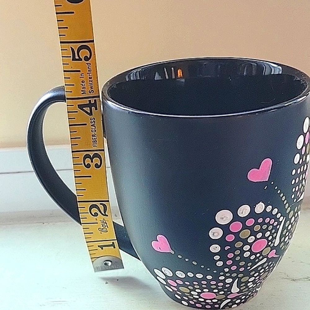Dovan Black with Colorful Heart Design Mug - Picture 6 of 6
